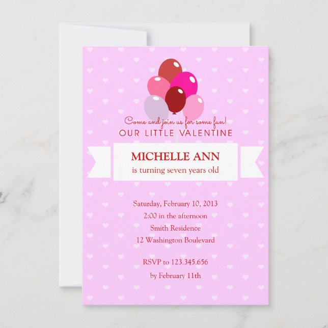 Valentine's Birthday Party Invitation (Front)