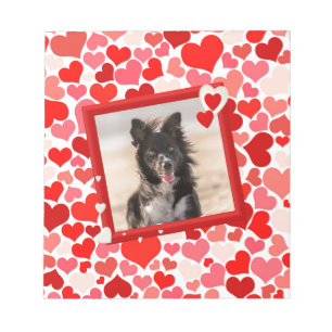 Valentines Border Collie Dog Hearts Notepad