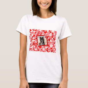 Valentines Border Collie Dog Hearts T-Shirt