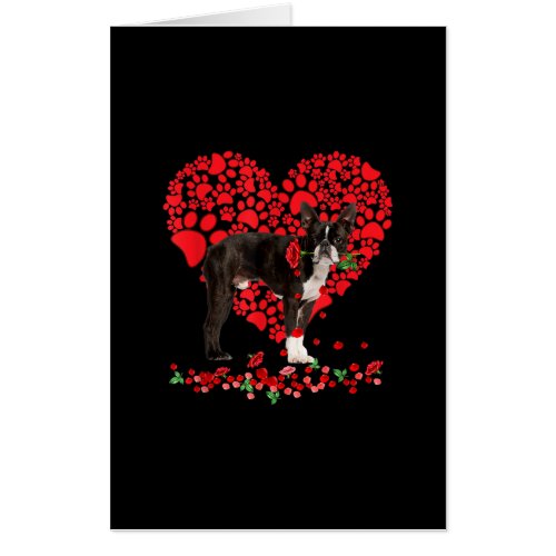 Valentines Boston Terrier Heart Dog Dad Dog Mom Card