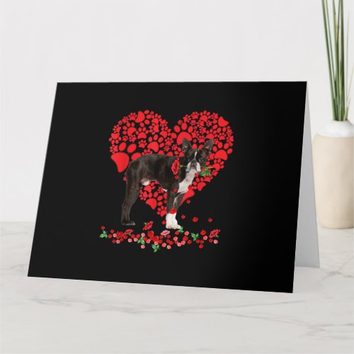 Valentines Boston Terrier Heart Dog Dad Dog Mom Card