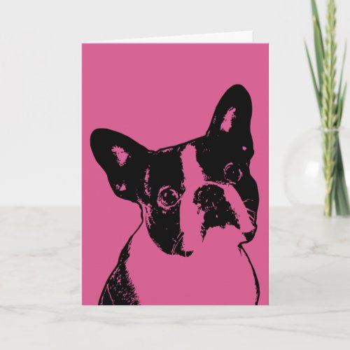 Valentines _ Boston Terrier Silhouette Holiday Card