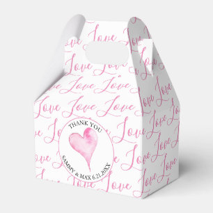 Valentines Box Pink Love Typography Pattern