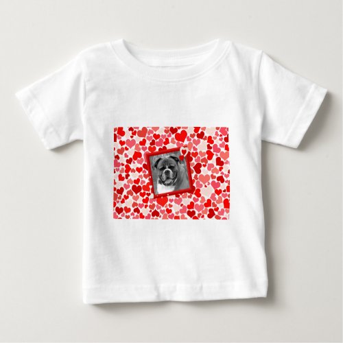 Valentines Boxer Dog Hearts Baby T_Shirt