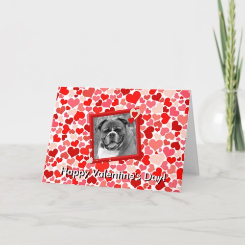 Valentines Boxer Dog Hearts Greeting Card