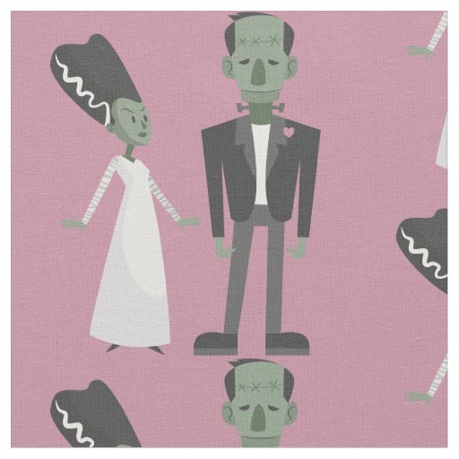 valentines bride frankenstein monster creepy spook fabric