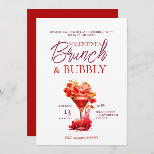 Valentines Brunch and Bubbly Invitation