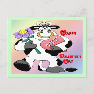 Valentine's Bull Holiday Postcard