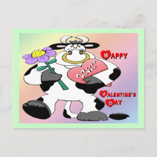 Valentine's Bull Holiday Postcard