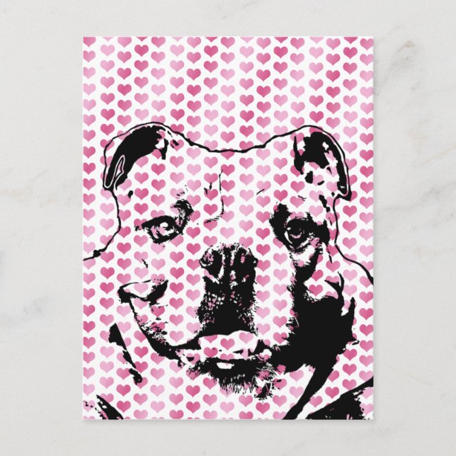 Valentines - Bulldog Silhouette Holiday Postcard (Front)