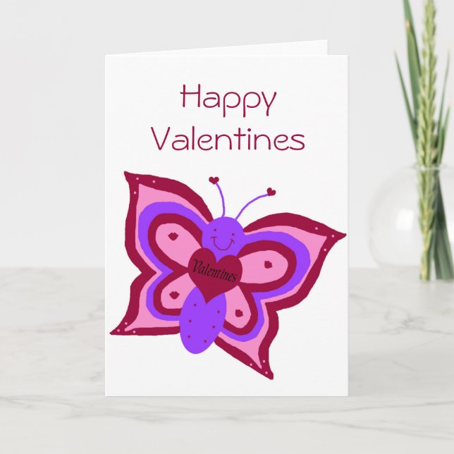 Valentines butterfly blank card (Front)