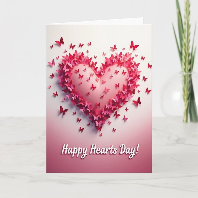 Valentines Butterfly Heart Card (Front)