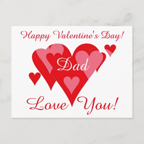 Valentines by Janz for Dad Love You Postcard