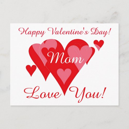 Valentines by Janz for Mom Love You Postcard