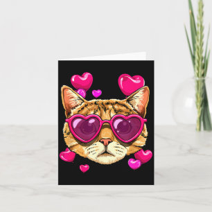 Valentines Ca Kitten Wearing Sungl Heart Cat Lover Card