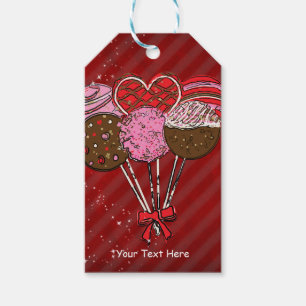 Valentine's Cake Pops Custom Birthday Party Favor Gift Tags