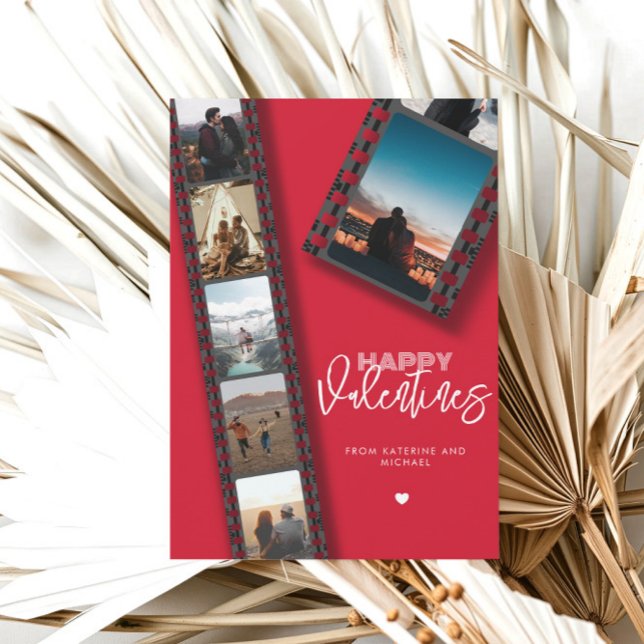 Valentines Camera Roll 6 Photo Collage Couple Holiday Card (Creator Uploaded)