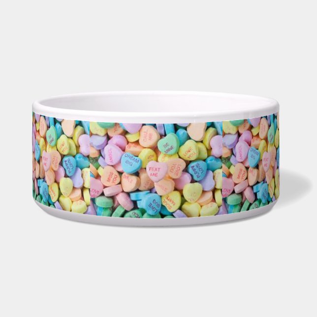 Valentine's candy conversation hearts bowl (Front)