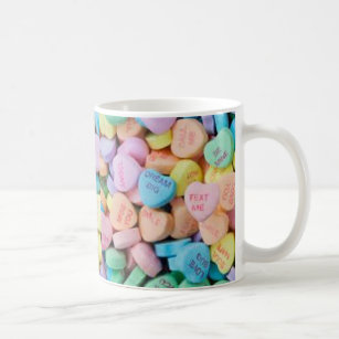 Valentine's candy conversation hearts coffee mug