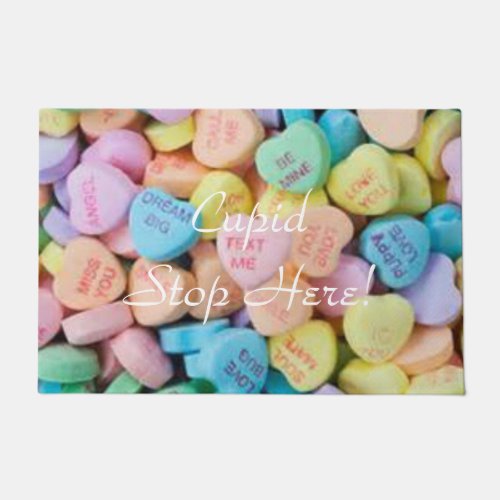 Valentines candy conversation hearts doormat