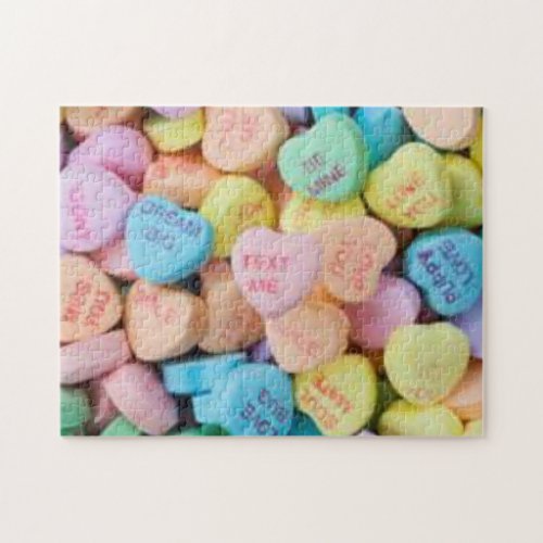 Valentines candy conversation hearts jigsaw puzzle