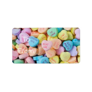 Valentine's candy conversation hearts label