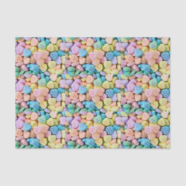 Valentine's candy conversation hearts tissue paper (Front)