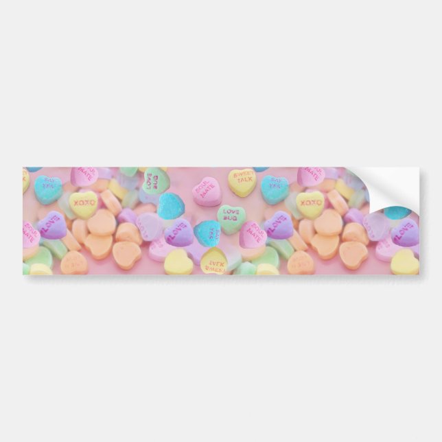valentines candy hearts bumper sticker (Front)
