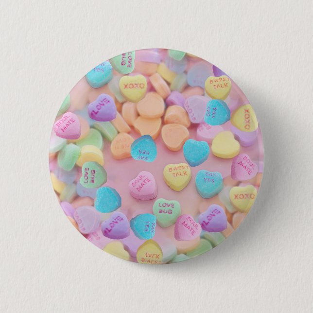 valentines candy hearts button (Front)