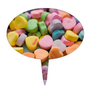 VALENTINE'S CANDY HEARTS  CAKE TOPPER