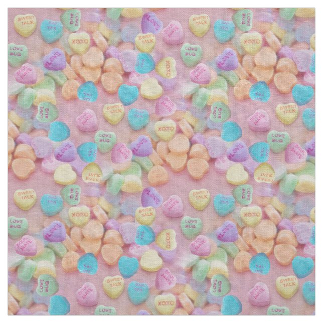 valentines candy hearts fabric (Swatch)