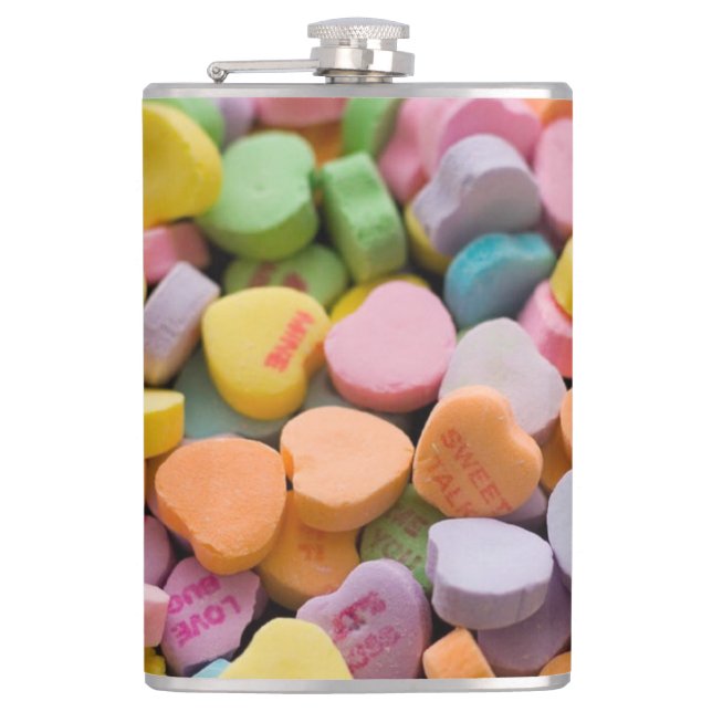 VALENTINE'S CANDY HEARTS  FLASK (Front)