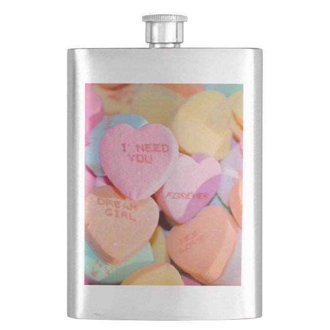 VALENTINE'S CANDY HEARTS  FLASK (Front)