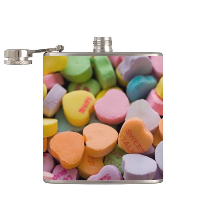 VALENTINE'S CANDY HEARTS  FLASK (Opened)
