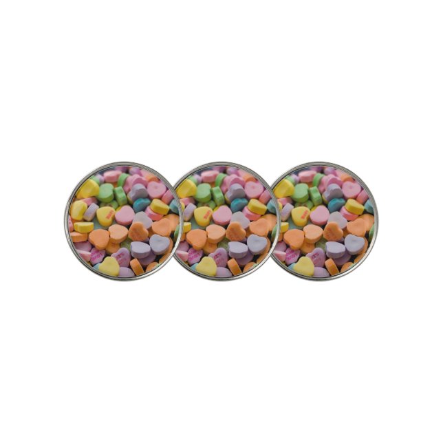 VALENTINE'S CANDY HEARTS  GOLF BALL MARKER (3 Up)