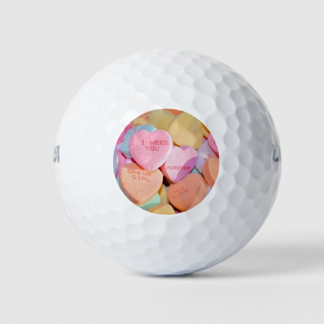 VALENTINE'S CANDY HEARTS  GOLF BALLS (Front)