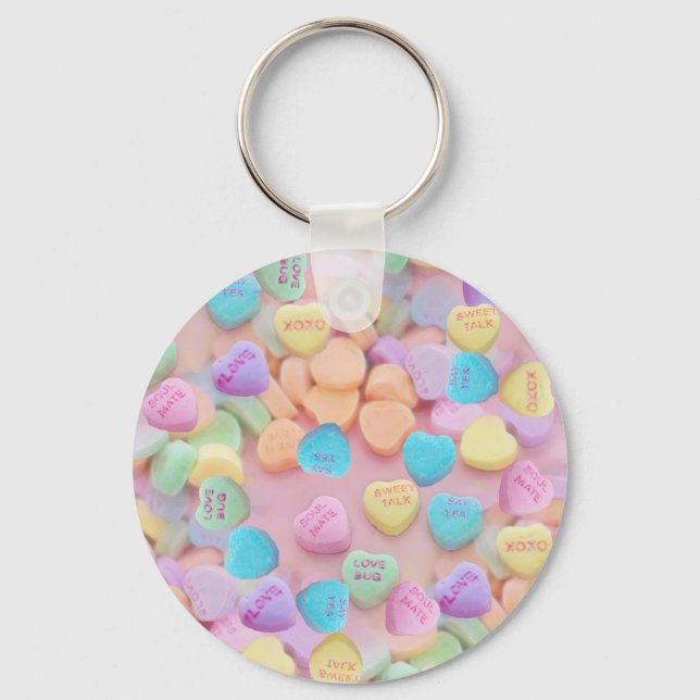 valentines candy hearts keychain (Front)