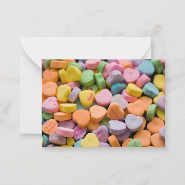 VALENTINE'S CANDY HEARTS  NOTE CARD (Front)
