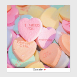 VALENTINE'S CANDY HEARTS STICKER