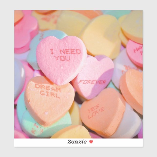 VALENTINE'S CANDY HEARTS  STICKER (Sheet)