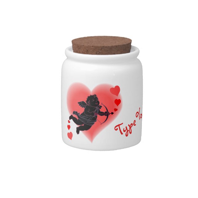 Valentine's Candy Jars Valentine Cupid Jars Custom (Front)