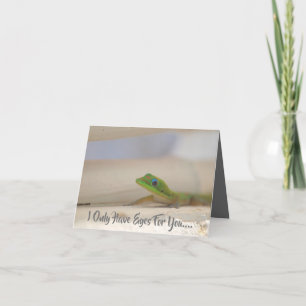 Valentine's Card Featuring Colorful Gecko