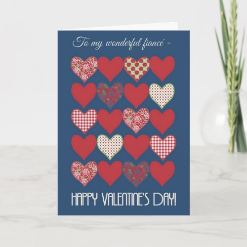Valentines Card for Fiance Hearts Roses