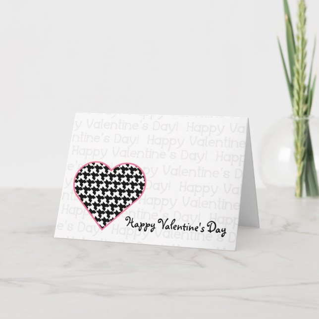 Valentine's Card - Houndstooth Heart (Front)