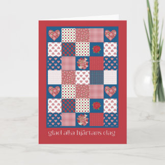 Valentine's Card Swedish Greeting, Hearts, Roses