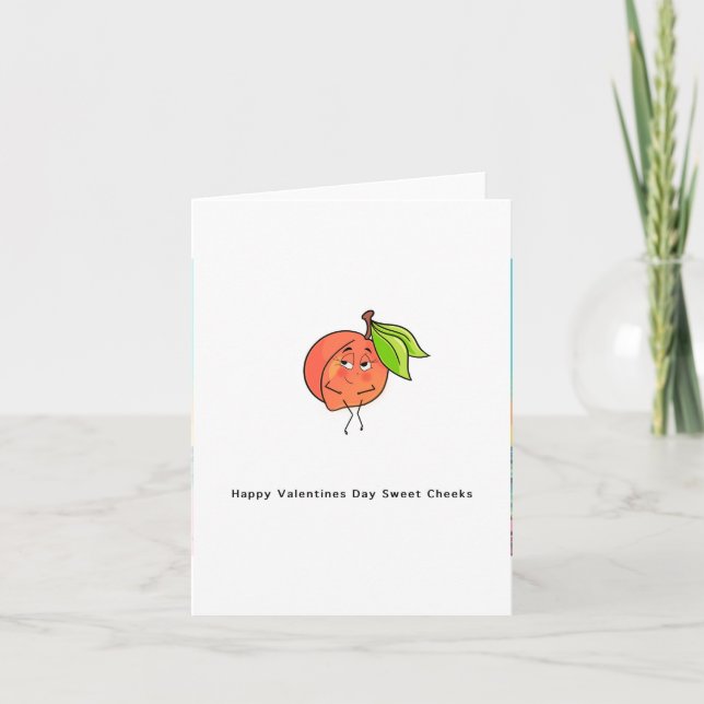Valentines card - sweet cheeks, individual card (Front)