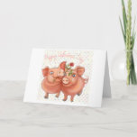 valentines card with funny pigs