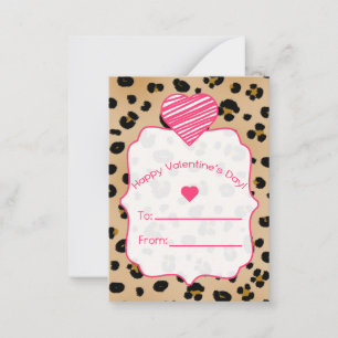Valentine's Cards - Set Of 100 - Leopard Print