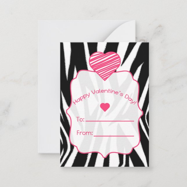 Valentine's Cards - Set Of 100 - Zebra Print (Front)