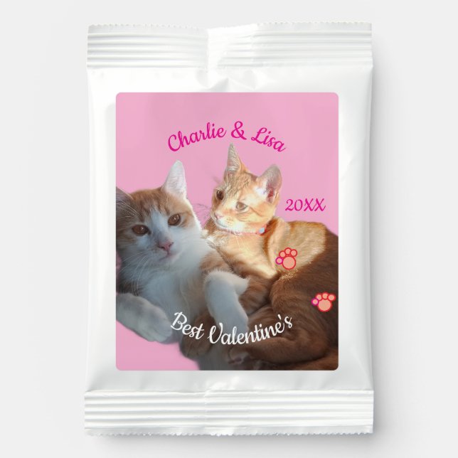 Valentine's Cat Paws Text Hot Chocolate Drink Mix (Front)